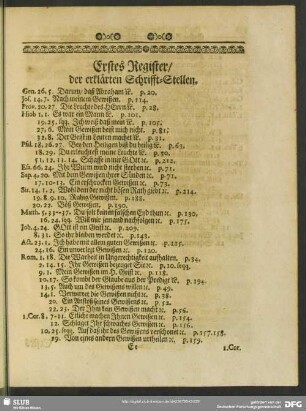 Erstes Register, der erklärten Schrifften-Stellen