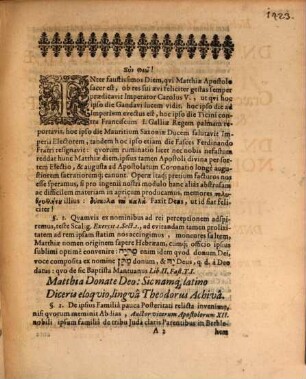 Disputatio Philologica, De Matthia Sorte Ad Apostolatum Electo, Ex Act. I, v. 25, 26.