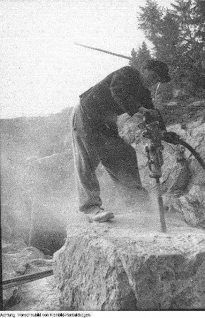 Sosa, Talsperrenbau, Felsarbeiten, 15. September 1949
