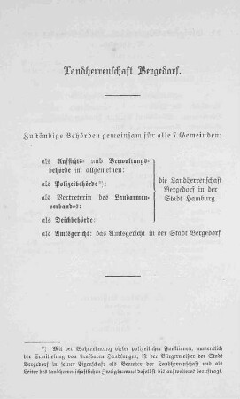 Landherrenschaft Bergedorf.
