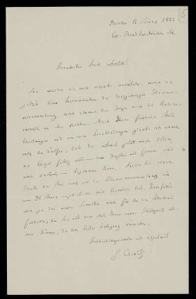 Nr. 5: Brief von Georg Waitz an Edward Schröder, Berlin, 11.3.1883