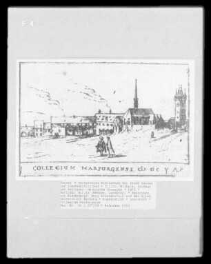 Hessische Chronika — Ansichten von Biedenkopf, Burg Blankenstein und der Alten Universität Marburg — Collegium Marburgense