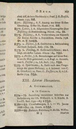 181-286, XIII. Literae Humaniores