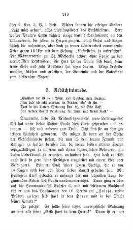 3. Gedächtnisrede.