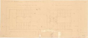 Fischer, Theodor; Würzburg, Münsterplatz; Sparkasse - Ostflügel - Treppen vom EG zum 1. OG u. vom 2. OG zum DG (Grundrisse)