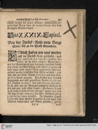 Das XXXIX. Capitel