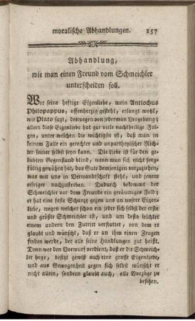 Abhandlung, wie man einen Freund vom Schmeichler unterscheiden soll
