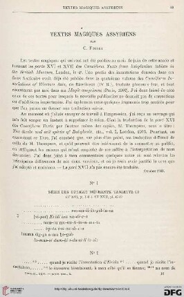 26: Textes magiques assyriens, [1]