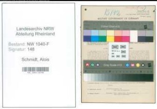 Entnazifizierung Alois Schmidt , geb. 11.02.1915 (Zollangestellter)