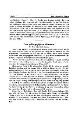 Vom pädagogischen Glauben