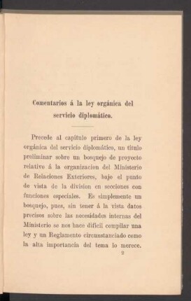 Comentarios á la ley orgánica del servicio diplomático.
