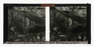 Weitungsausbau (18 Jahrhundert) auf Roteisenstein; Blick auf einen Sicherheitspfeiler, August 1952