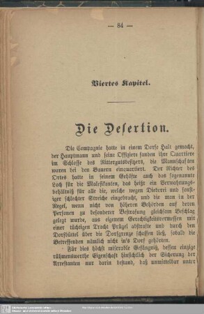 Viertes Kapitel. Die Desertion