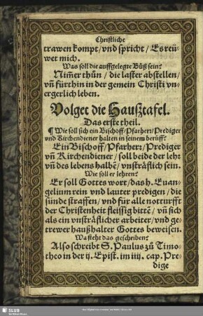 Volget die Hausztafel