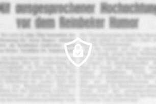 Mit ausgesprochener Hochachtung vor dem Reinbeker Humor