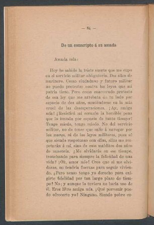 De un conscripto á su amada