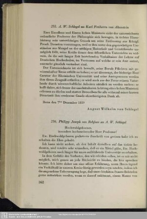 Philipp Joseph von Rehfues an August Wilhelm von Schlegel, Bonn, 09.12.1819