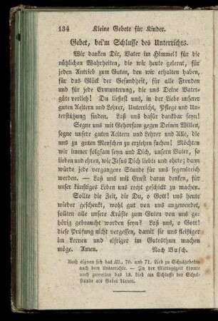 Gebet, beim Schlusse des Unterrichts