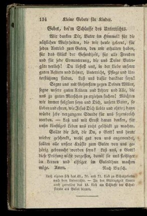Gebet, beim Schlusse des Unterrichts