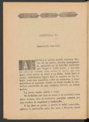 Capítulo XI - Reparación imposible