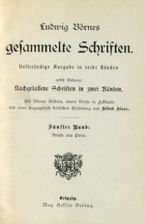 Bd. 5: Briefe aus Paris