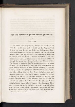 Hohl- und Dichtmünzen gleichen Orts und gleicher Zeit