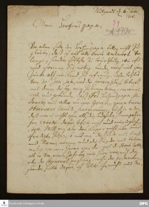 Brief von Samuel Urlsperger an August Hermann Francke.