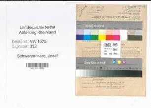 Entnazifizierung Josef Schwarzenberg , geb. 18.03.1898 (Expedient)