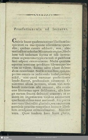 Praefatiuncula ad lectores