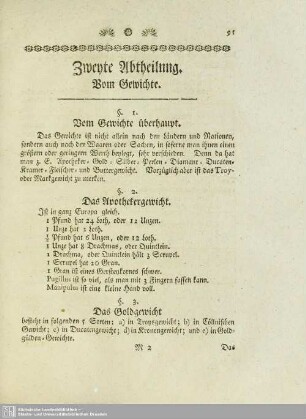Zweyte Abtheilung. Vom Gewichte