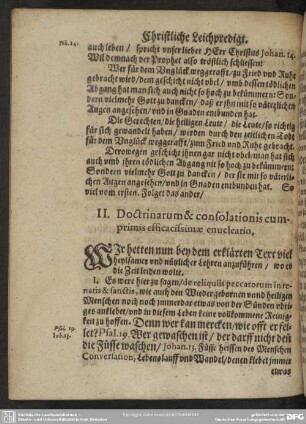II. Doctrinarum & consolationis cumprimis efficacissimae enucleatio