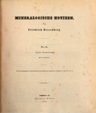 Mineralogische Notizen, 9