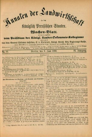 No. 23. Berlin, den 9. Juni 1869. IX. Jahrgang.