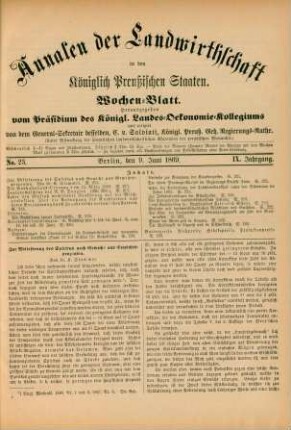 No. 23. Berlin, den 9. Juni 1869. IX. Jahrgang.