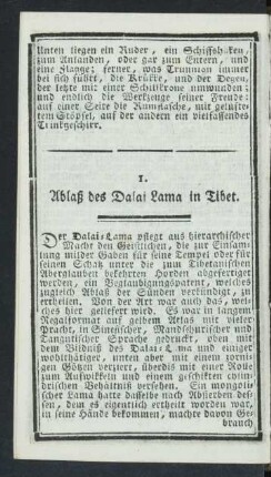 1. Ablaß des Dalai Lama in Tibet.