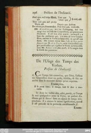 De l'Usage des Temps des Verbes.