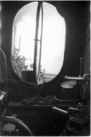 Kleinengstingen - Gammertingen, Arbeitszug, Blick aus dem Führerstand von Lok 12, rechts Führerbremsventil, Führerseite