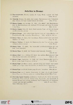 Arbeiten in Bronze (Nr. 173-189)