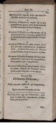 Caput III. Dictamen Biblicum. de Positu Accent. Distinct. Coniunctiv. seu Quinam accentus ponendi sint