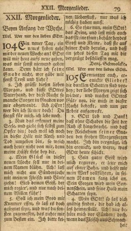 XXII. Morgenlieder