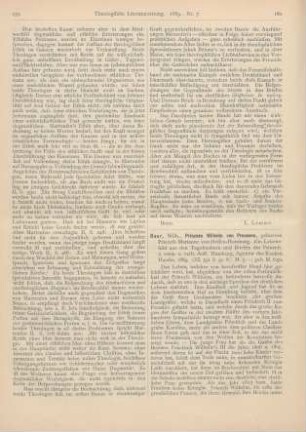 180-181 [Rezension] Baur, Wilhelm, Prinzess Wilhelm von Preussen, geborene Prinzess Marianne von Hessen-Homburg. Ein Lebensbild aus den Tagebüchern und Briefen der Prinzess. 2., verm. u. verb. Aufl