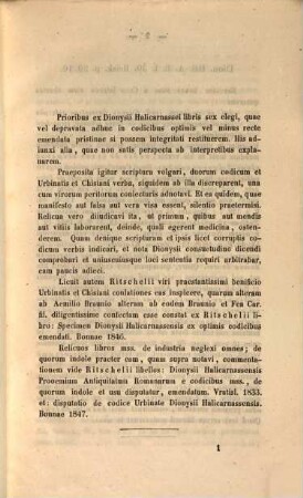 De Dionysii Halicarnassei quibusdam locis emendandis : Diss. philol. (inaug.)