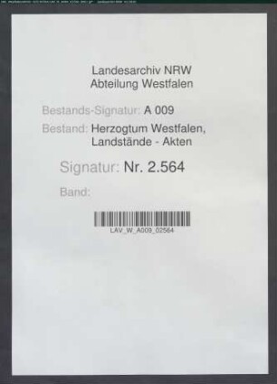 Kopfschatzliste der Stadt Drolshagen