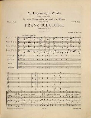 Franz Schuberts Werke. 16. Serie 16, Für Männerchor. - Partitur. - 1891. - 226 S.