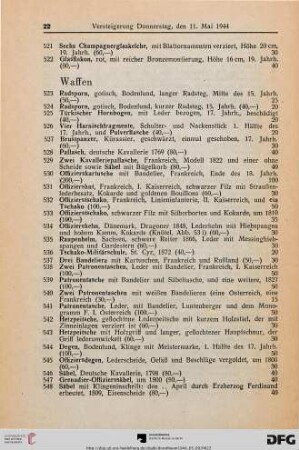 Waffen (Nr. 523-564)