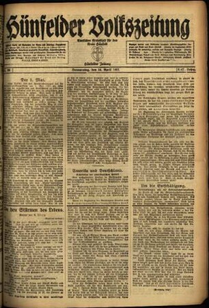 Ausgabe vom Donnerstag, den 14. April 1921.