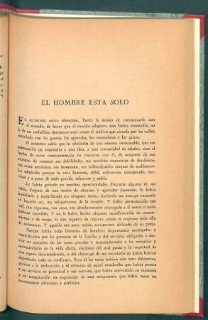 El hombre esta sólo