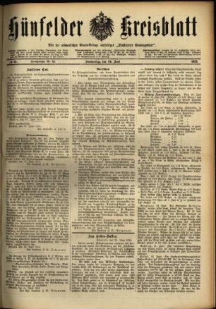 Ausgabe vom Donnerstag, den 24. Juni 1915.