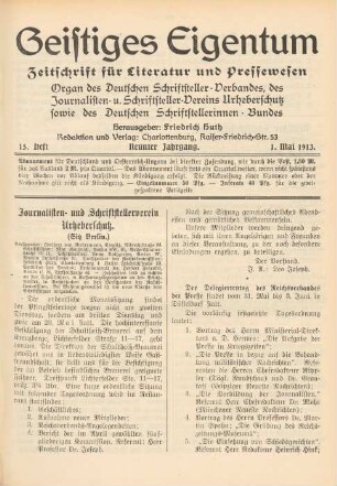 Heft 15 (1. Mai 1913)
