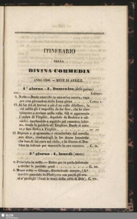 Itinerario Della Divina Commedia